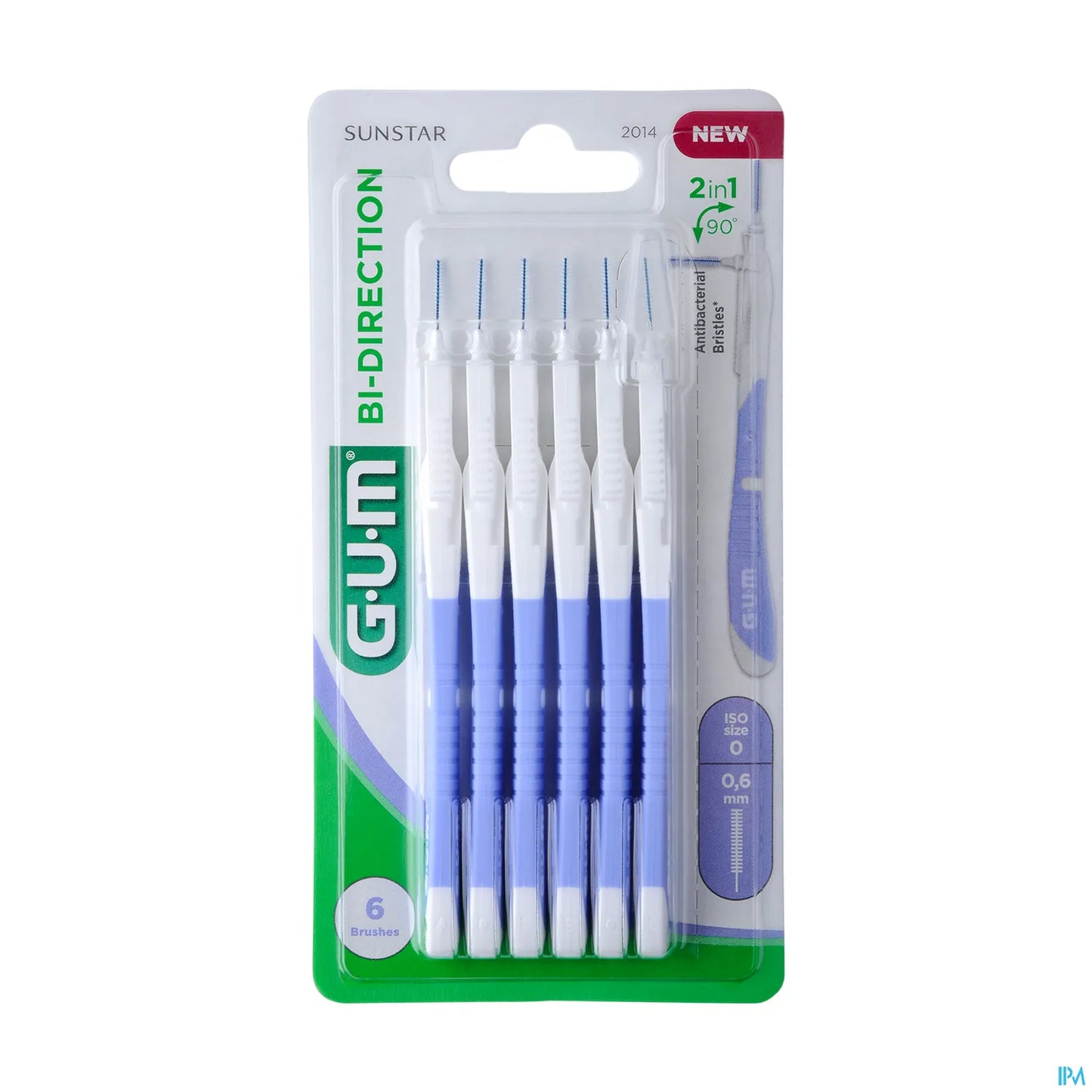 Spazzolini interdentali bidirezionali GUM 0,6 mm x6