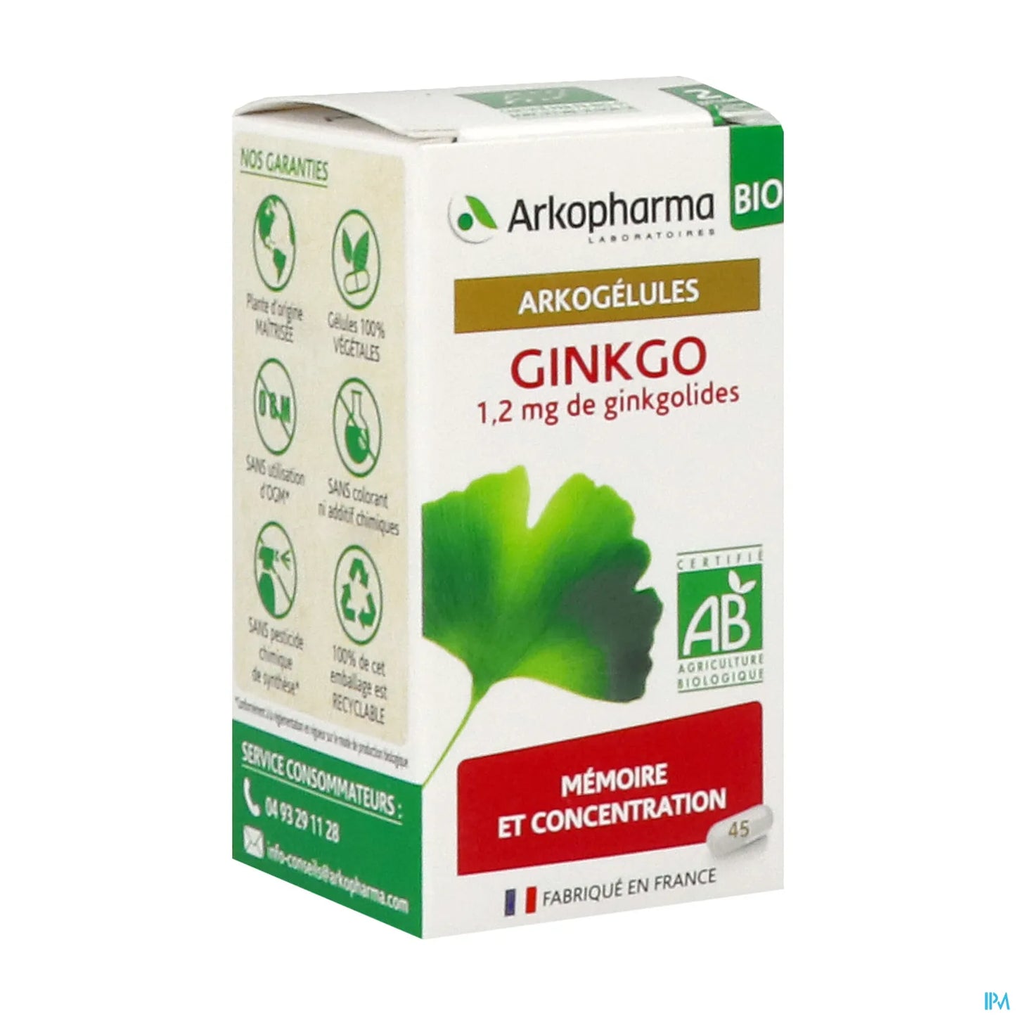 Arkogélules Bio Ginkgo 45 Gélules