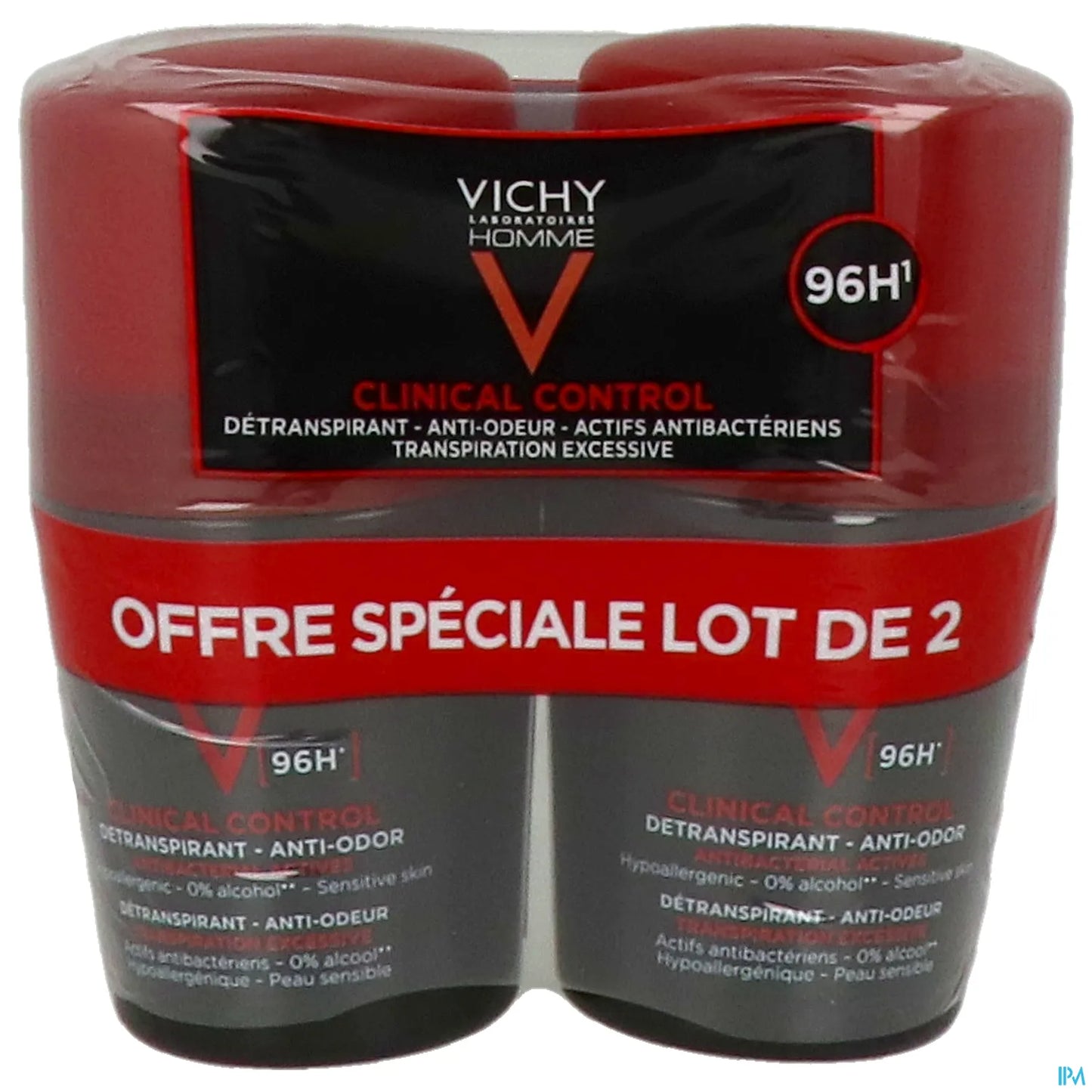 Homme Clinical Control Déodorant Anti-Odeur 96h Roll-On 2x50ml