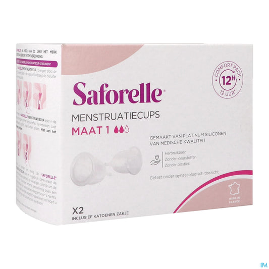 Saforelle Coupe Menstruelle Transparente Taille 1 2 unités