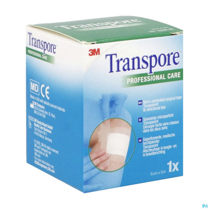 Transpore Microperforated Plastic Tape 5 mx 50 mm