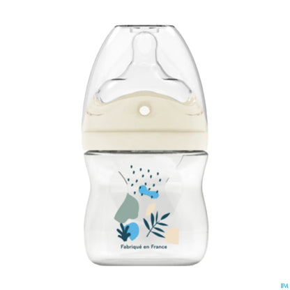 Biberon con tettarella multiforata anticolica 0-6 mesi blu 150 ml