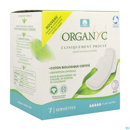 Serviettes Hygiéniques en Coton Bio Nuit Flux Extra