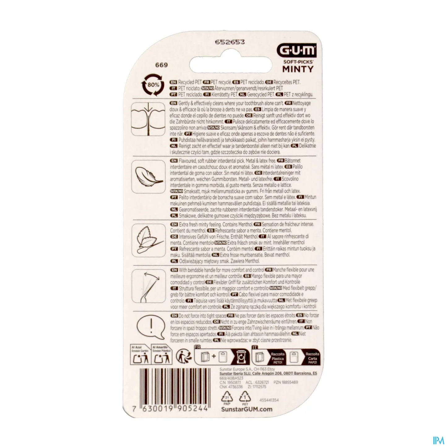 G.U.M Soft-Picks Comfort Flex Cool Mint Small 40 Unités