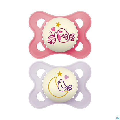 Lot de 2 Sucettes Original Nuit 2-6 Mois Silicone