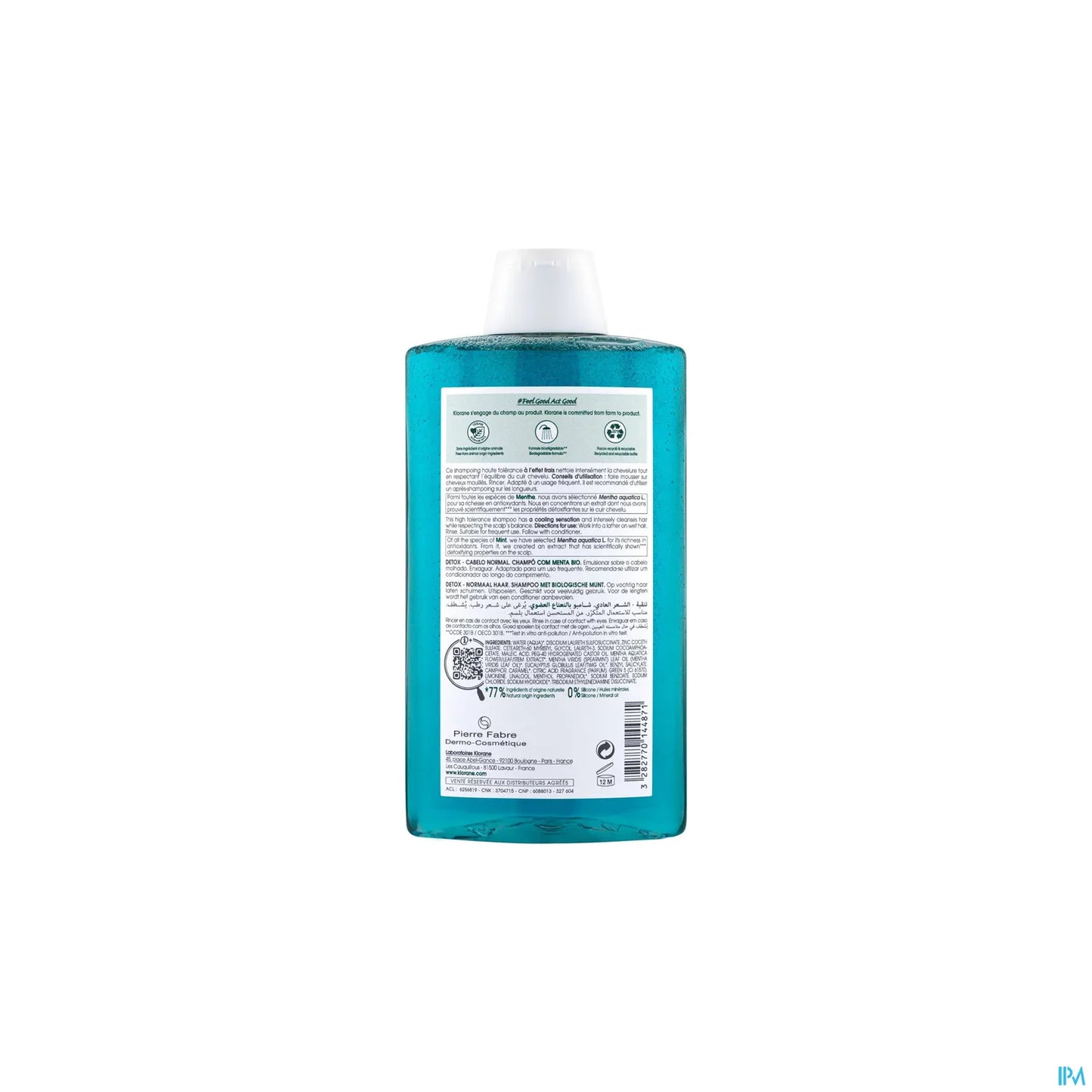 Shampoo Detox alla Menta Biologica per Tutti i Tipi di Capelli 400ml