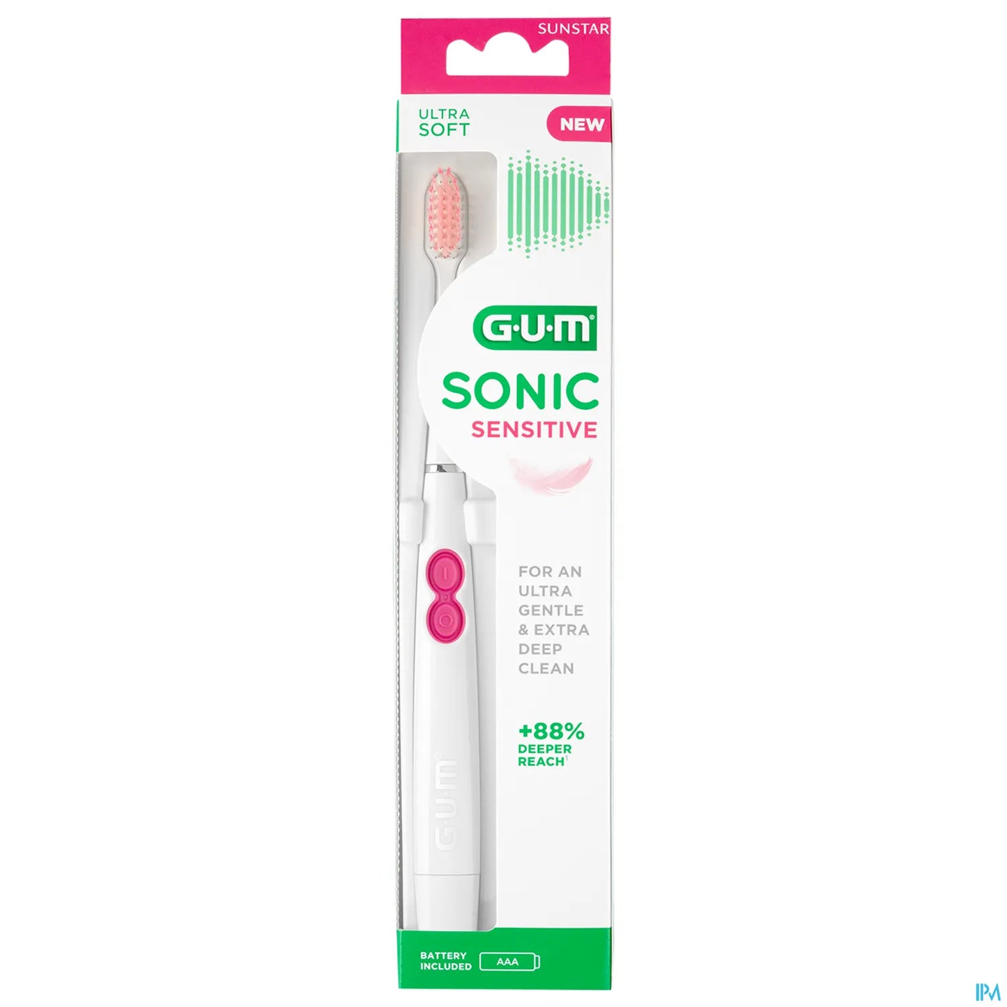 G.U.M Sonic Sensitive 4101 Brosse à Dents Électrique à Pile