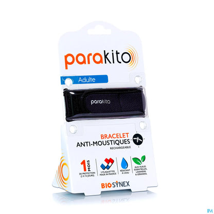 Parakito Bracelet Anti Moustiques Adulte Noir