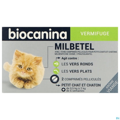 Milbetel Dewormer per gattini e gatti di piccola taglia, confezione da 2 compresse
