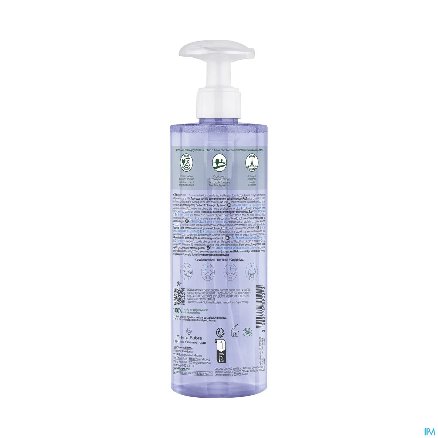 Acqua micellare biologica al fiordaliso 3 in 1 400 ml