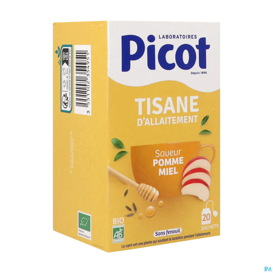 Picot Tisane Allaitement Pomme Miel Bio boite de 20 sachets