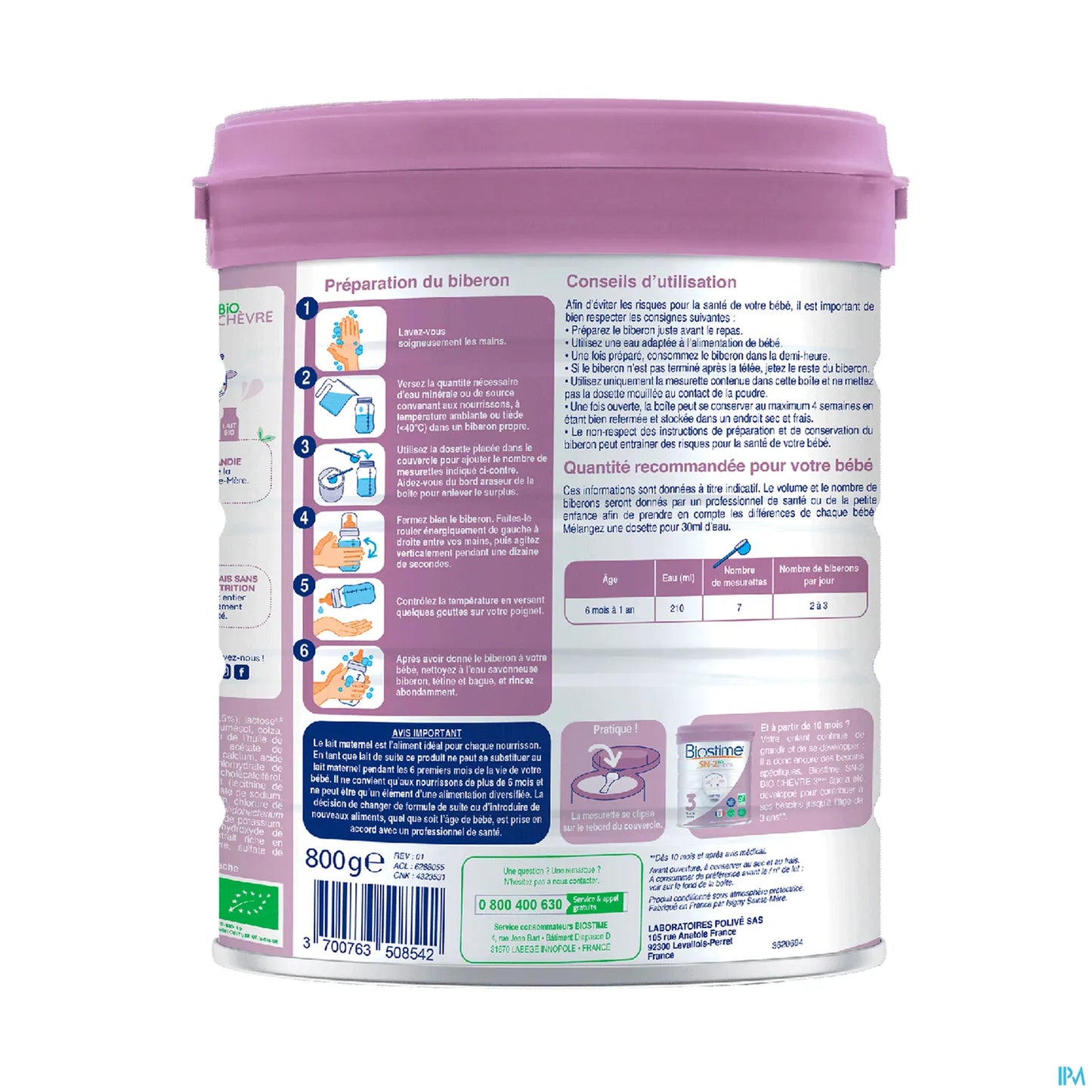 Latte di capra biologico 2a età 800 g