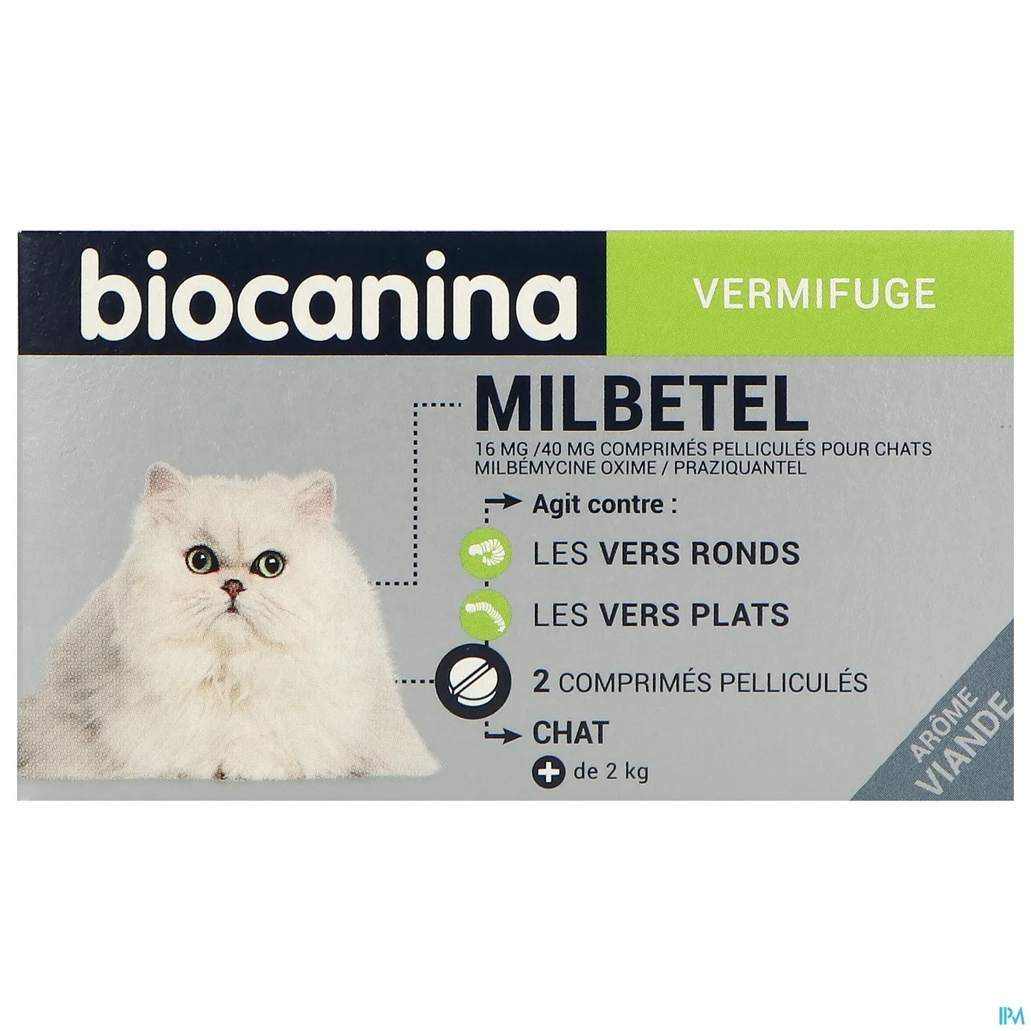 Milbetel Vermifuge 16 mg/40 mg Pour Chats 2 Comprimés