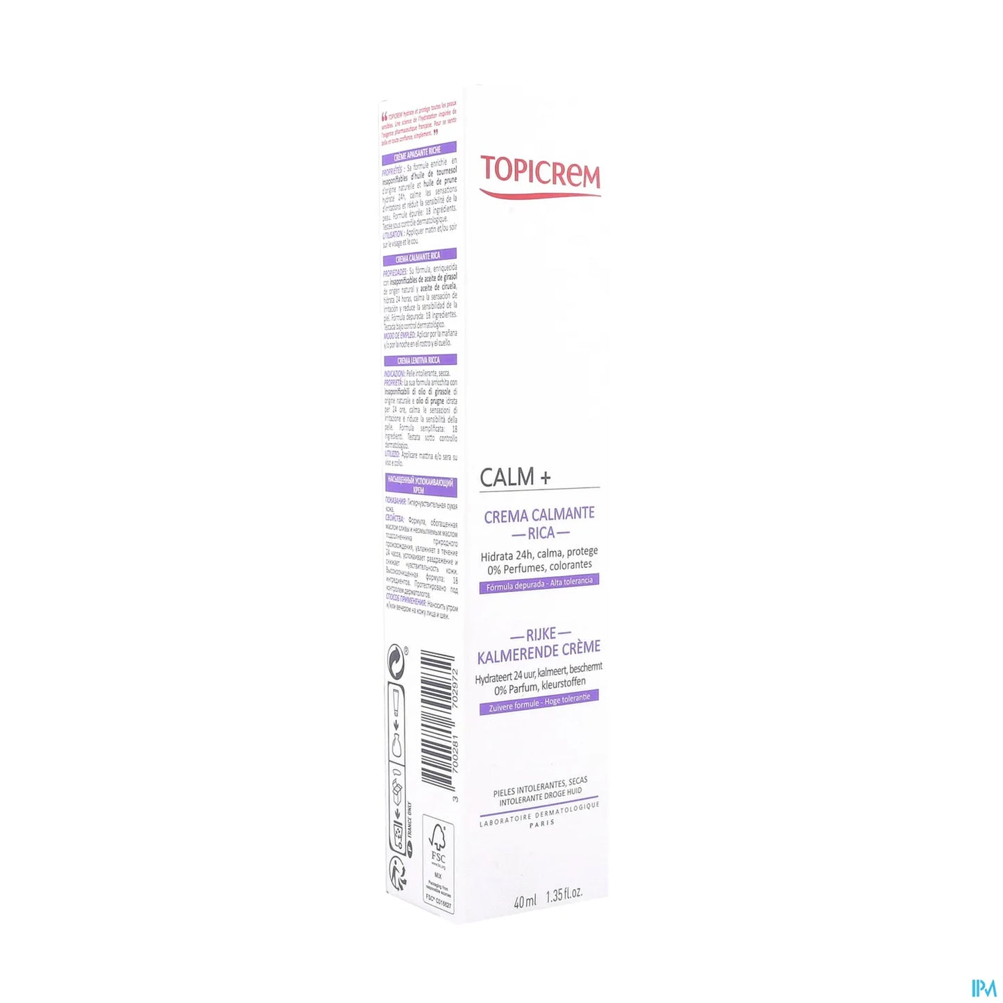 Topicrem Calm+ Crème Apaisante Riche 40 mL