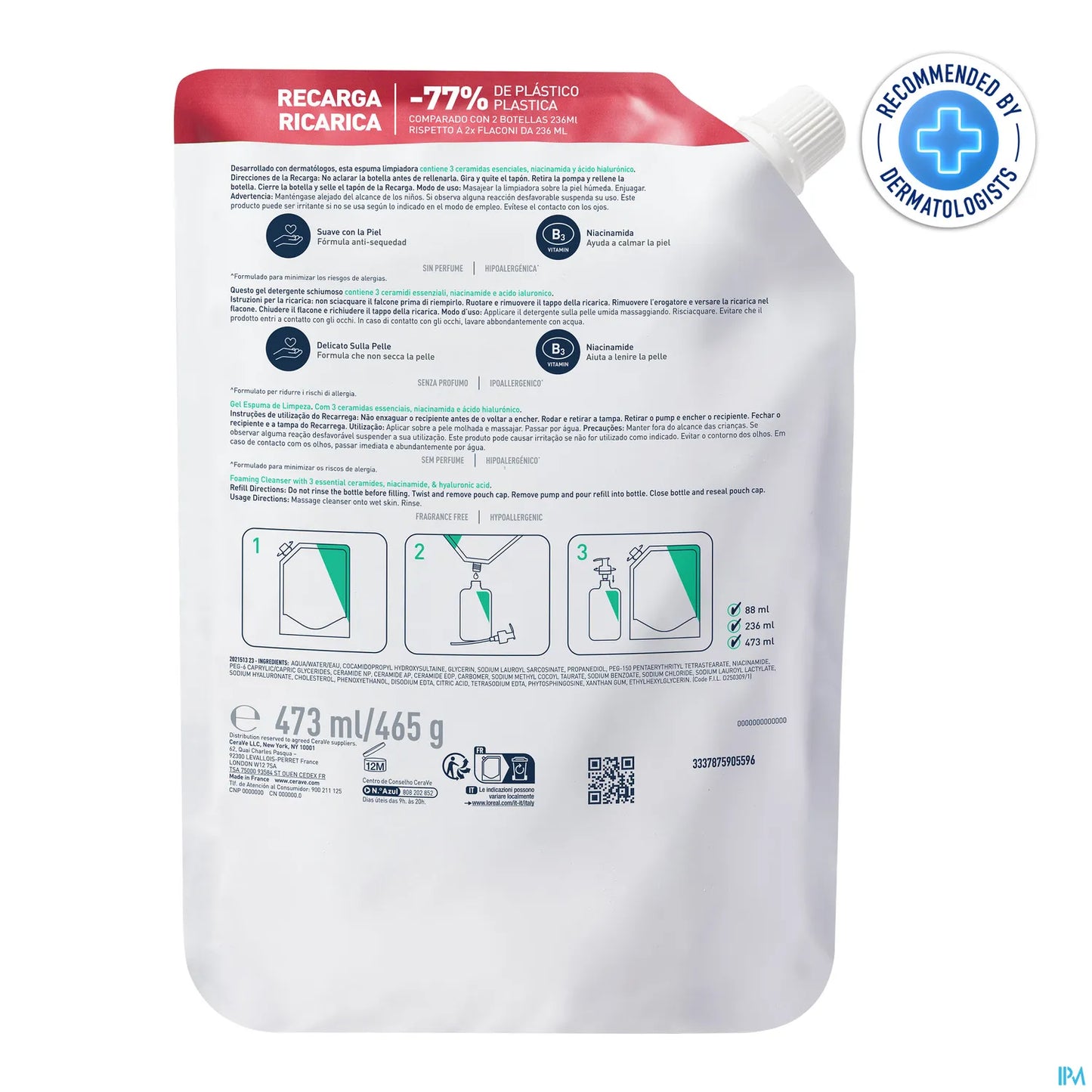 Foaming Cleansing Gel Refill 473ml Normal to Oily Skin