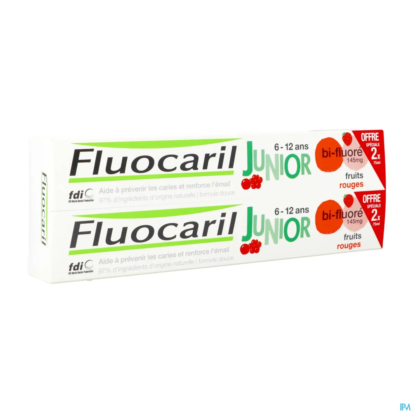 Dentifricio in gel ai frutti rossi Junior 6-12 anni 2x75ml