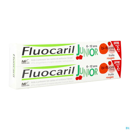 Dentifricio in gel ai frutti rossi Junior 6-12 anni 2x75ml