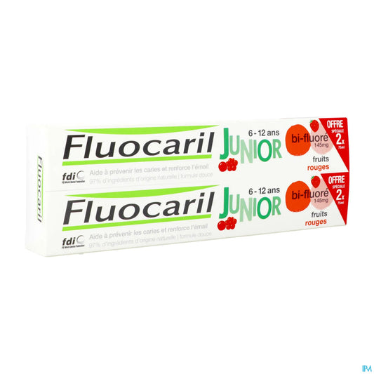 Dentifricio in gel ai frutti rossi Junior 6-12 anni 2x75ml