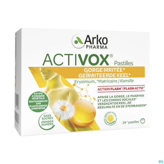 Activox Miele Limone Senza Zucchero 24 Pastiglie