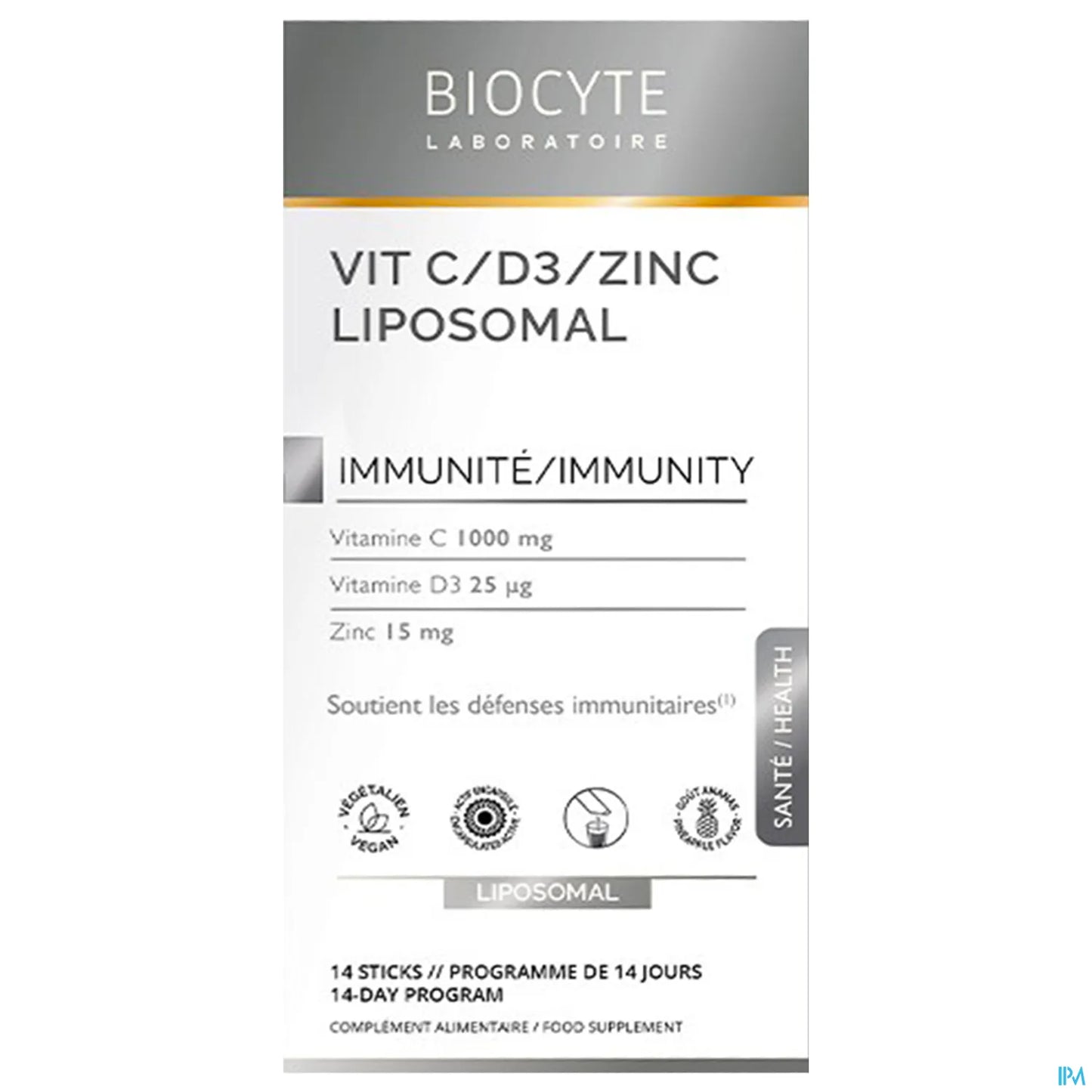 Vit C/D3/Zinc Liposomal Immunité 14 Sticks