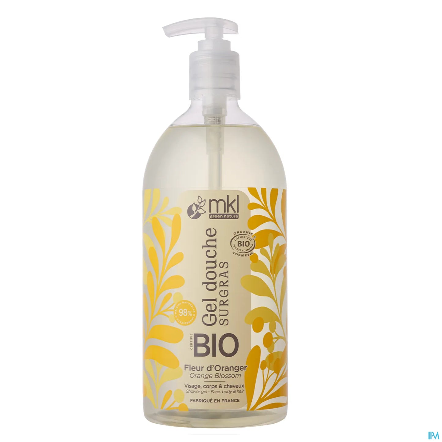 Green Nature Gel Douche Surgras Fleur d'Oranger Bio 1L