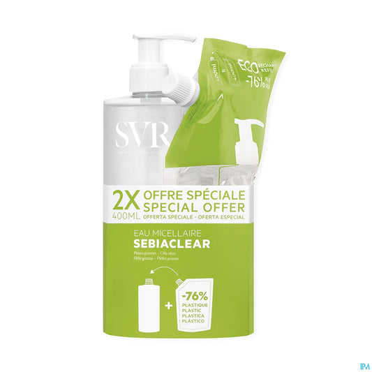 Sebiaclear Micellar Water Refill 2x400 Ml