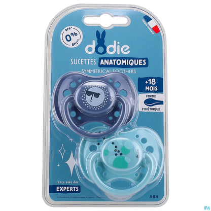 Anatomical Silicone Pacifier +18 Months Ribbed Teat Pack of 2