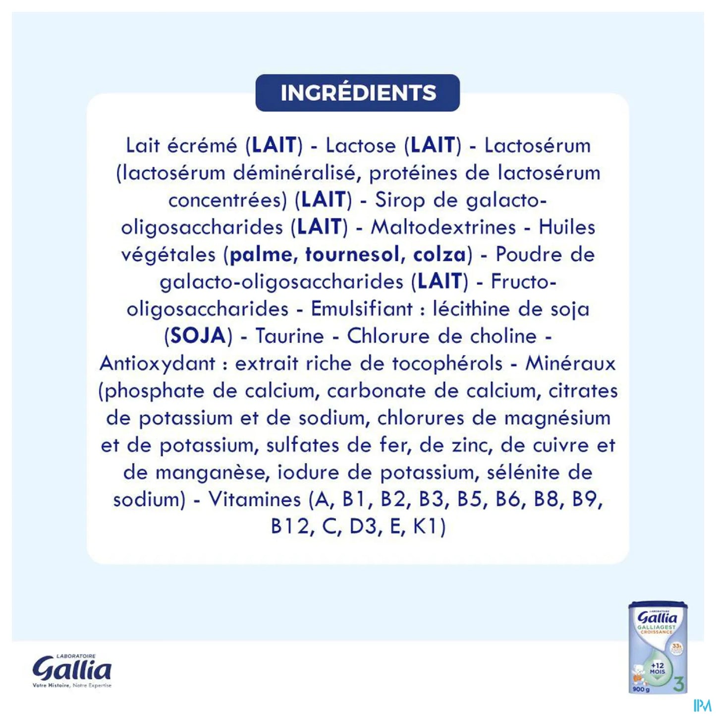 Galliagest 3 Lait de Croissance 800g