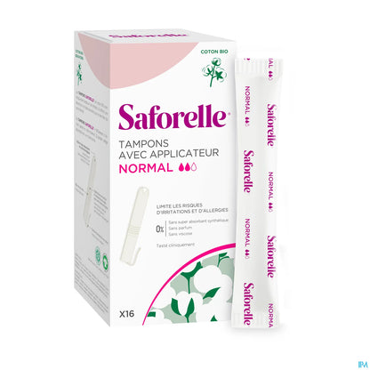 Tampons Normal x16 en Coton Biologique