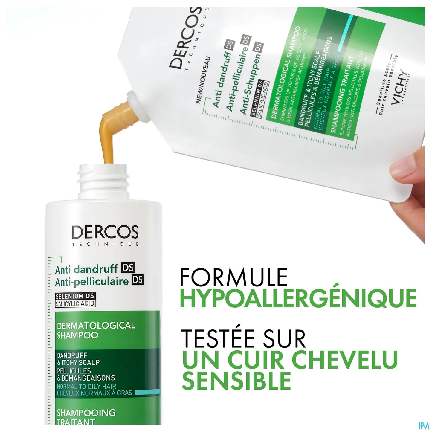 Dercos Eco-Recharge Shampooing Anti-Pelliculaire Cheveux Secs 400ml