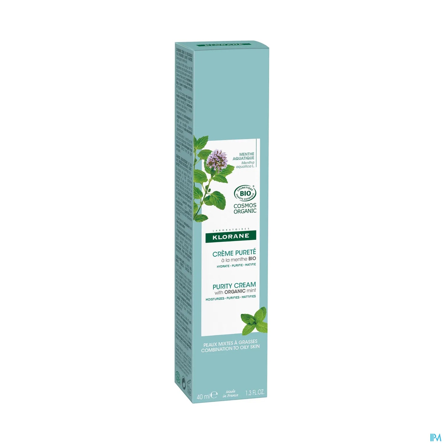 Crema gel purificante alla menta acquatica biologica 40 ml