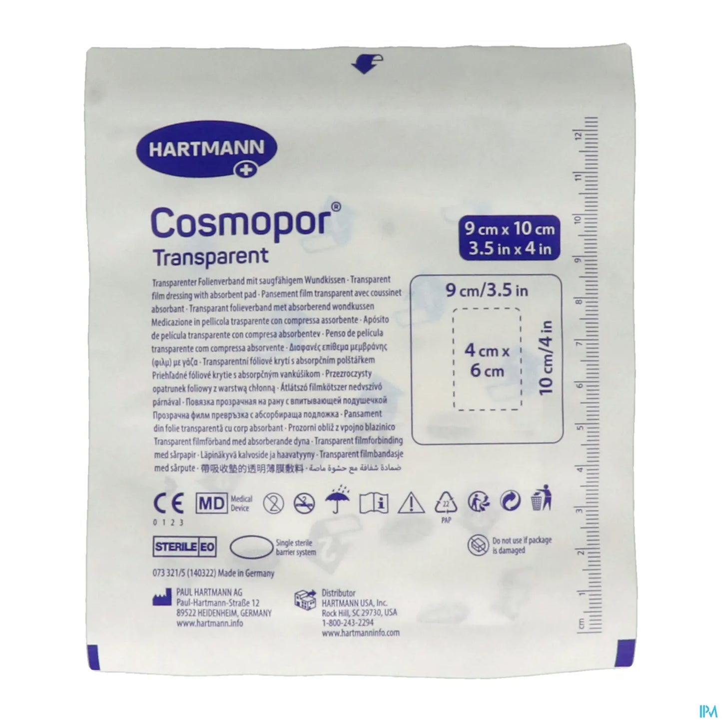 Hartmann Cosmopor Transparent Sterile 9x10cm 5 Pcs