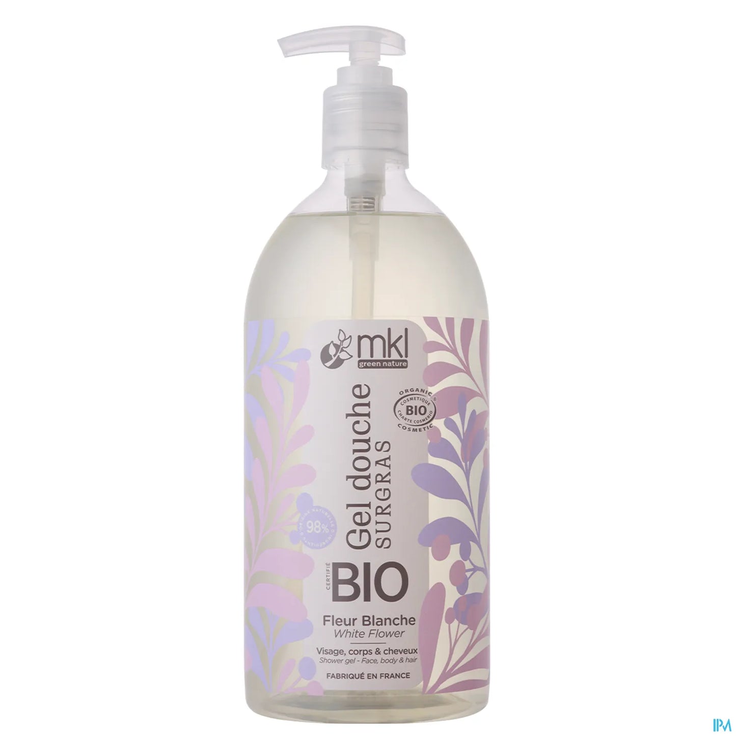 Green Nature Gel Douche Surgras Fleur Blanche Bio 1L