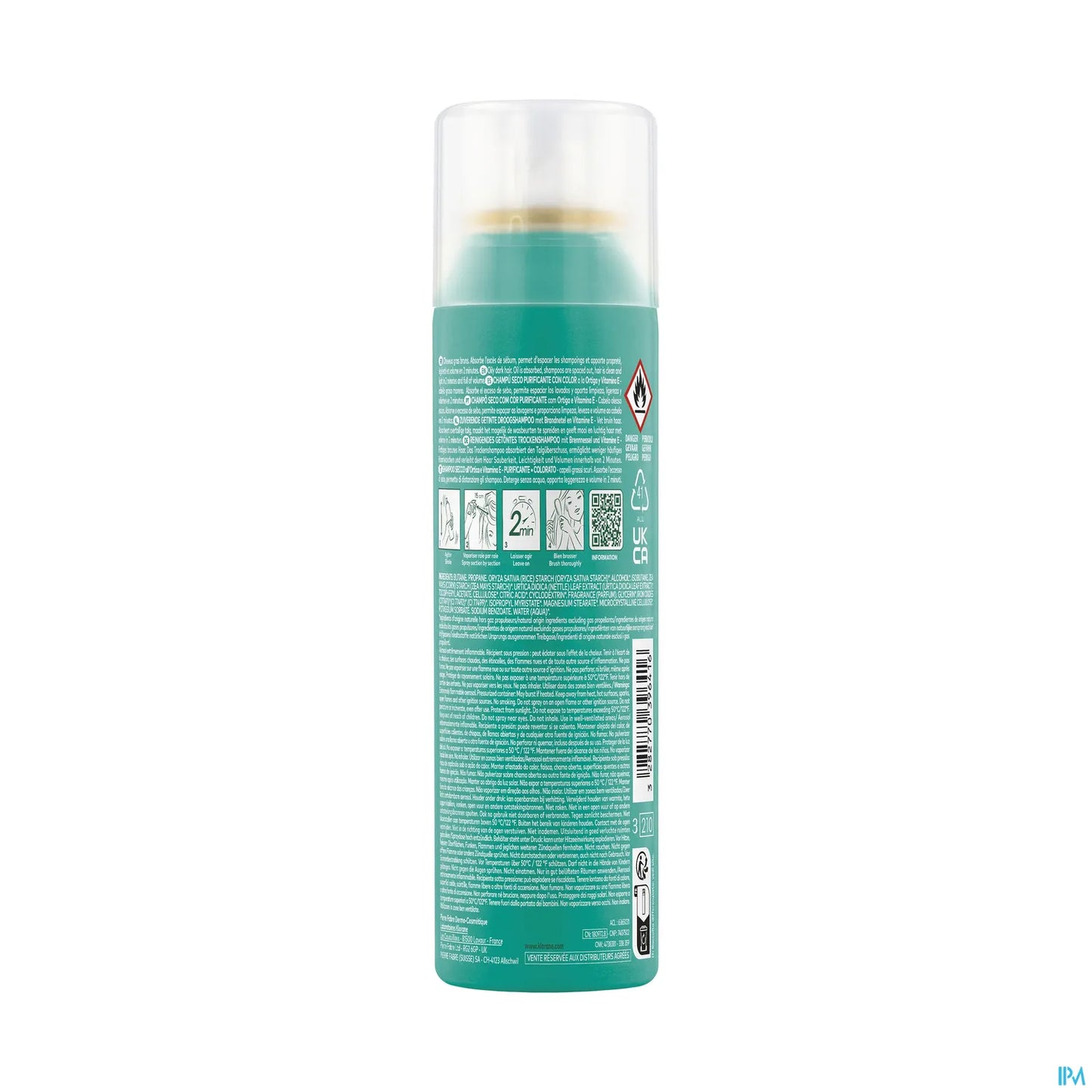 Shampoo secco colorato con ortica e vitamina E 150 ml
