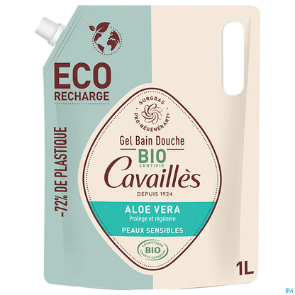 Rogé Cavaillès Bath Shower Gel for Sensitive Skin with Organic Aloe Vera Eco Refill 1L