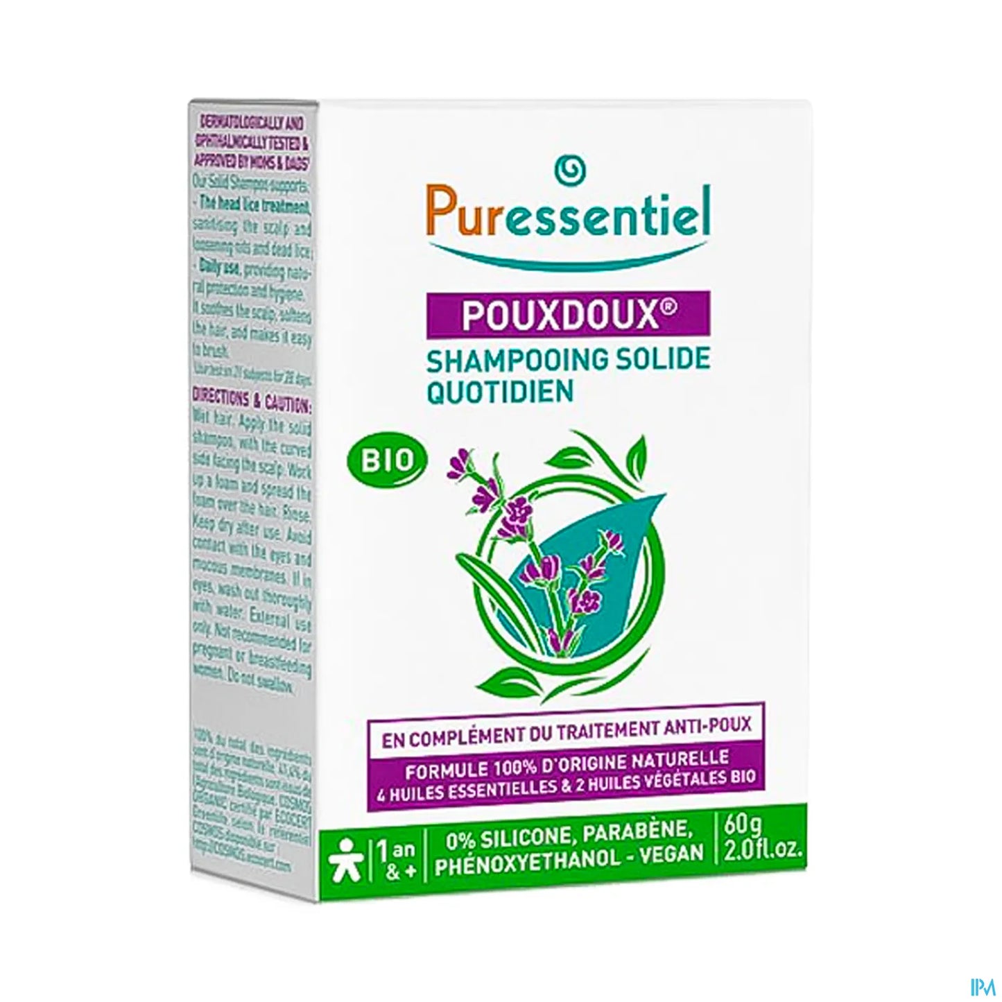 Shampoo solido quotidiano biologico Pouxdoux 60 g