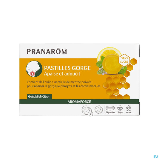 Aromaforce Pastilles Gorge Miel Citron 24 Pastilles