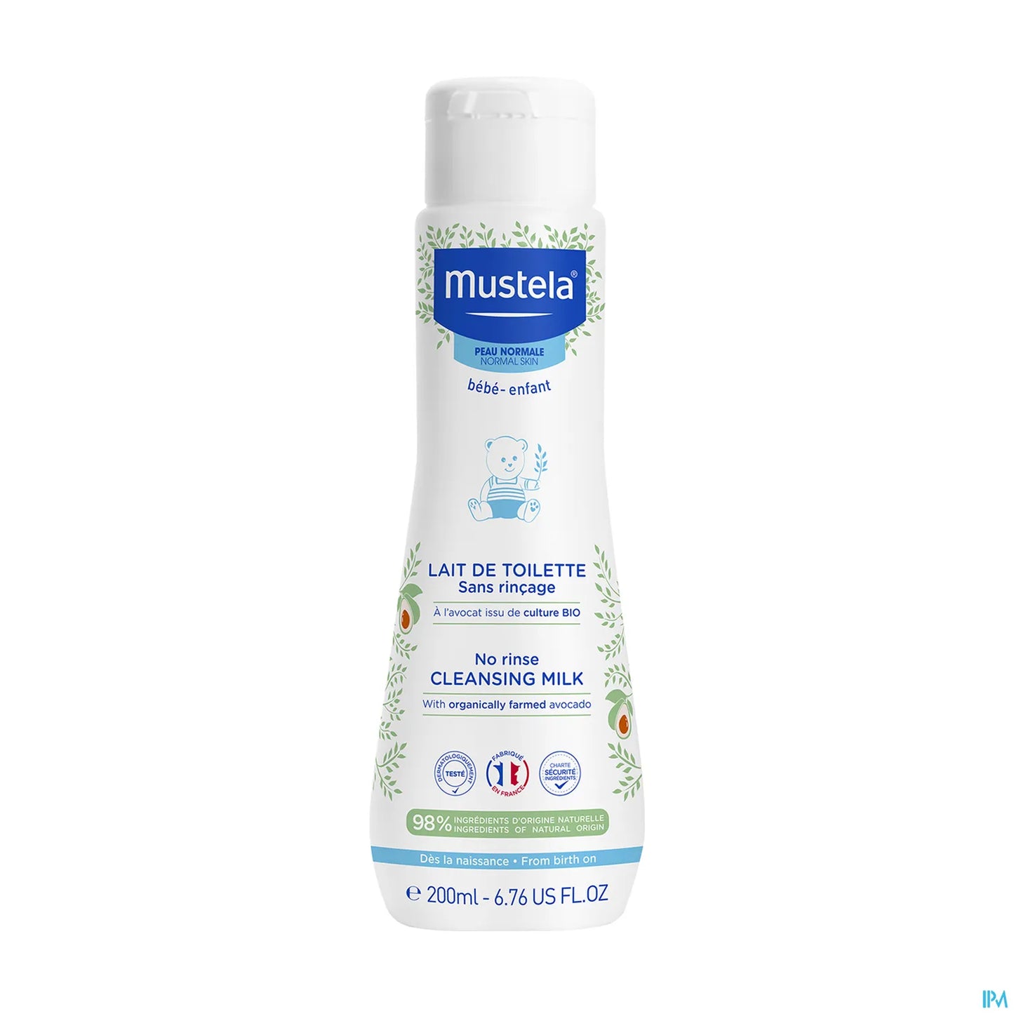 Lait de Toilette Peau Normale 200ml Sans Rinçage à l'Avocat Bio