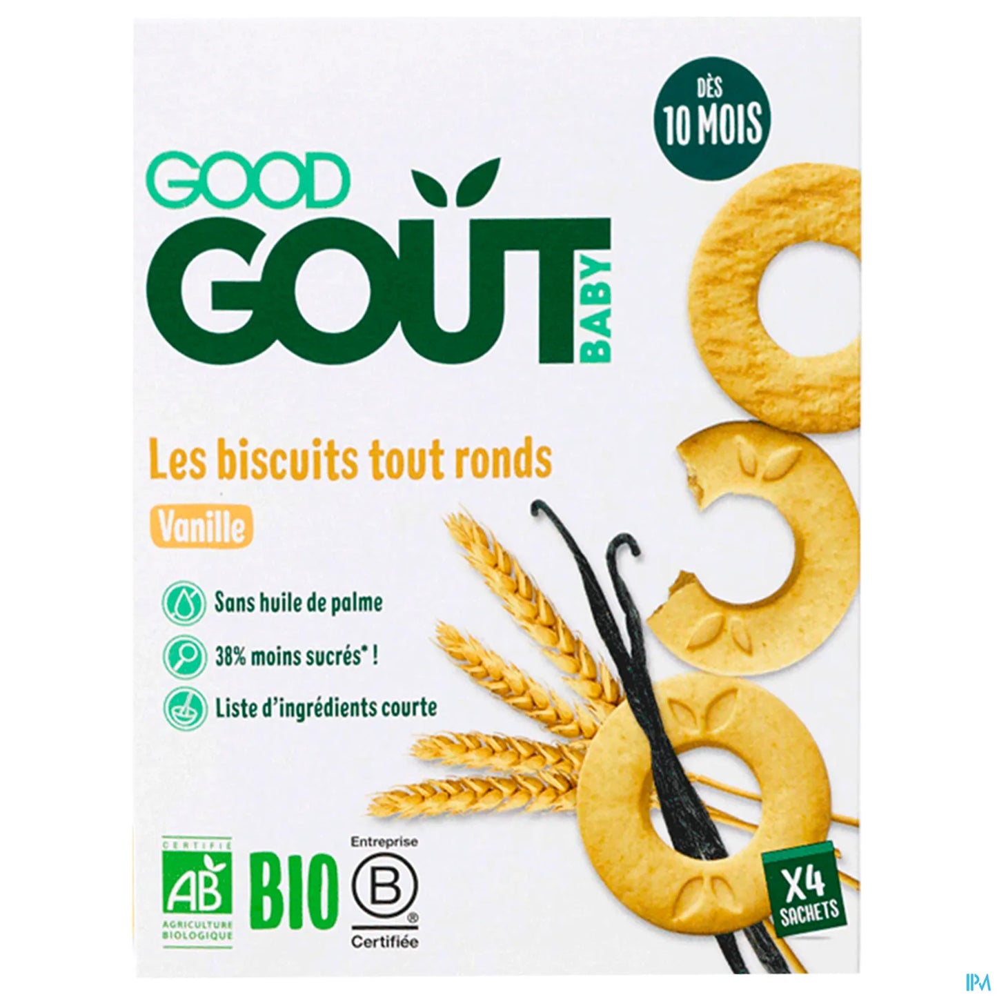 Organic Vanilla Round Biscuits from 10 Months 80G