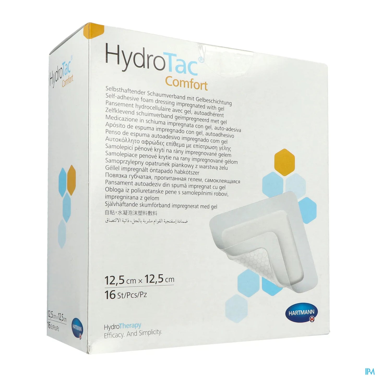Hydrotac Comfort Pansement Adhésif 12,5 x 12,5 cm boîte de 16