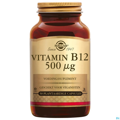 Vitamine B12 CyanoCobalamine 500 mcg 50 Gélules Végétales