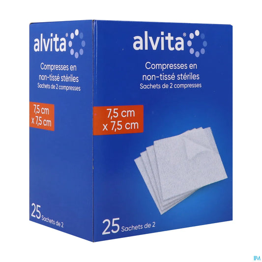 Compresses Non-Tissé Stériles 7,5x7,5cm 25 Sachets