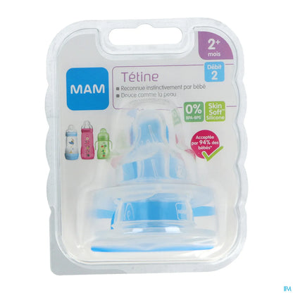 Tetine +2 Mois Debit 2 Pack de 2