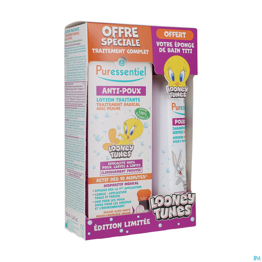 Set di shampoo e lozione anti-pidocchi Looney Tunes