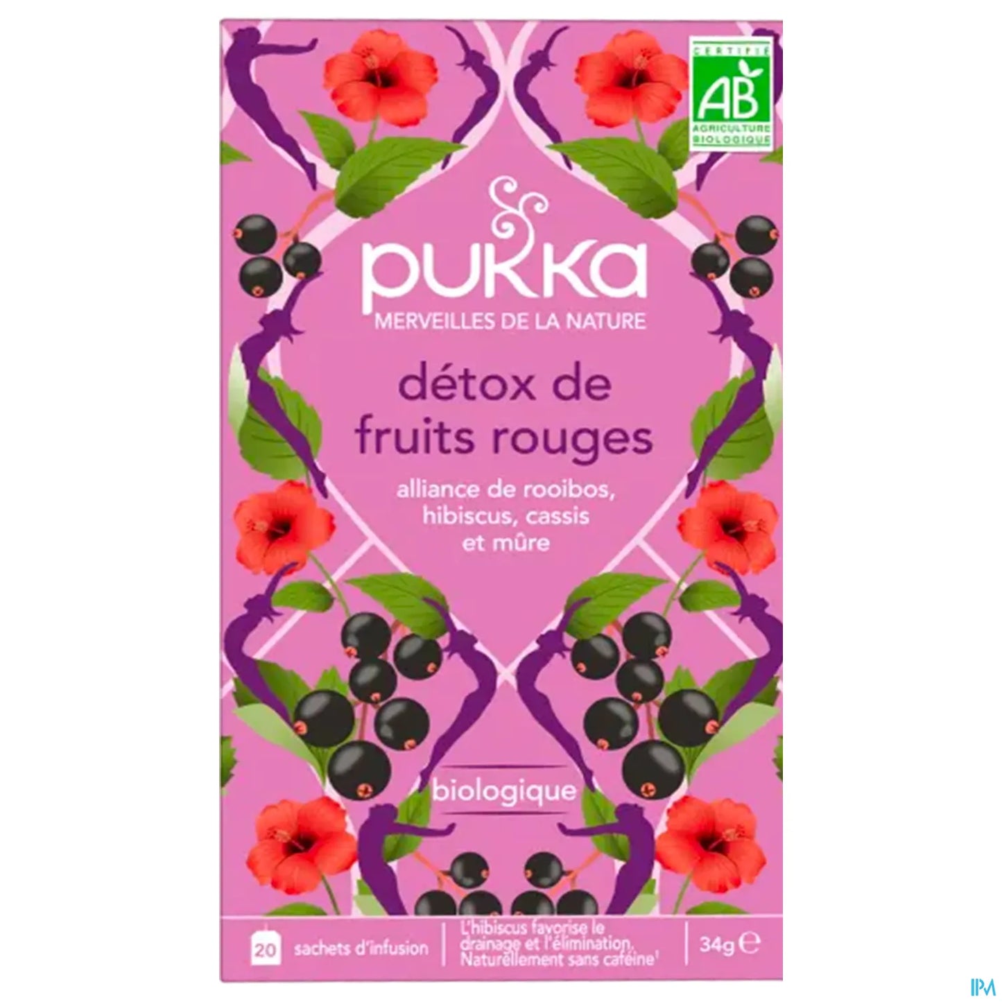 Scatola da 20 bustine di infuso detox ai frutti rossi biologici