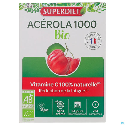 Acerola 1000 Biologico 24 Compresse Masticabili con Incisione