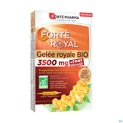 Forté Royal Gelée Royale 3500 mg Bio 10 Ampoules 15 ml