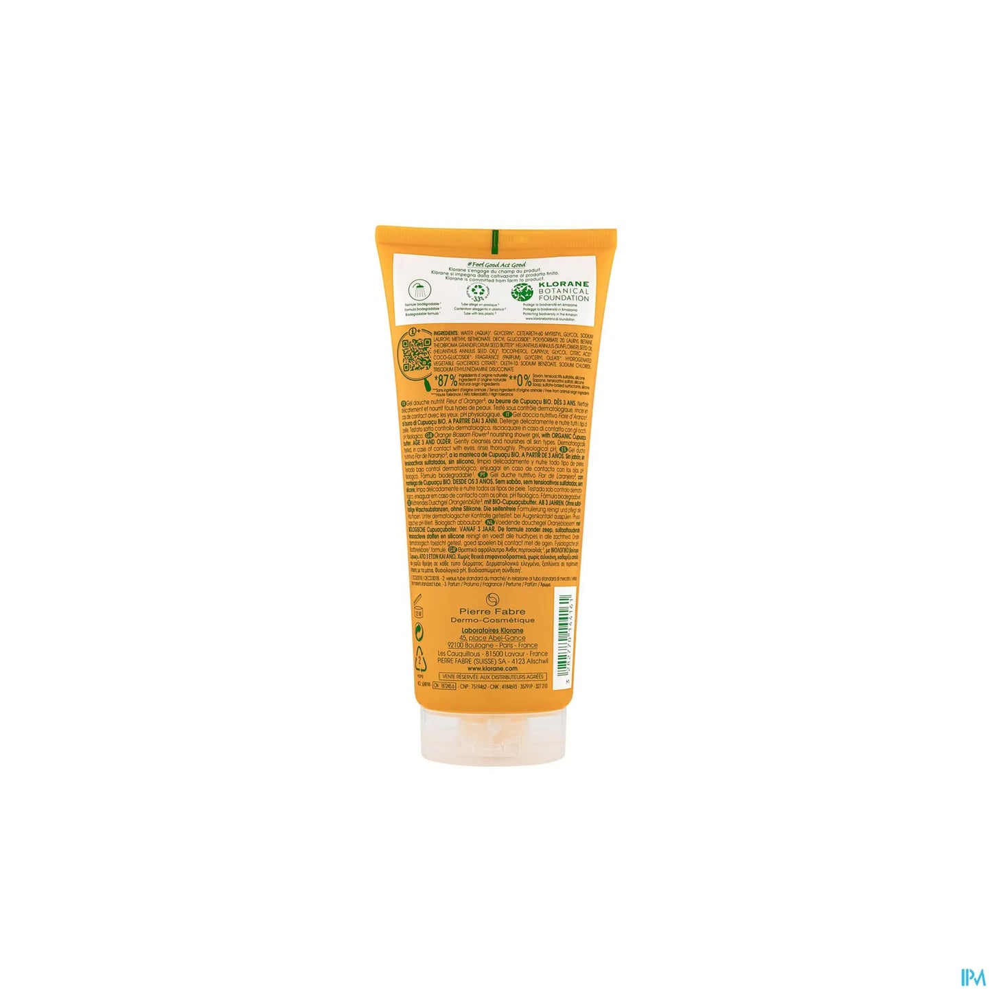 Gel doccia nutriente con cupuaçu biologico e fiori d'arancio 200 ml