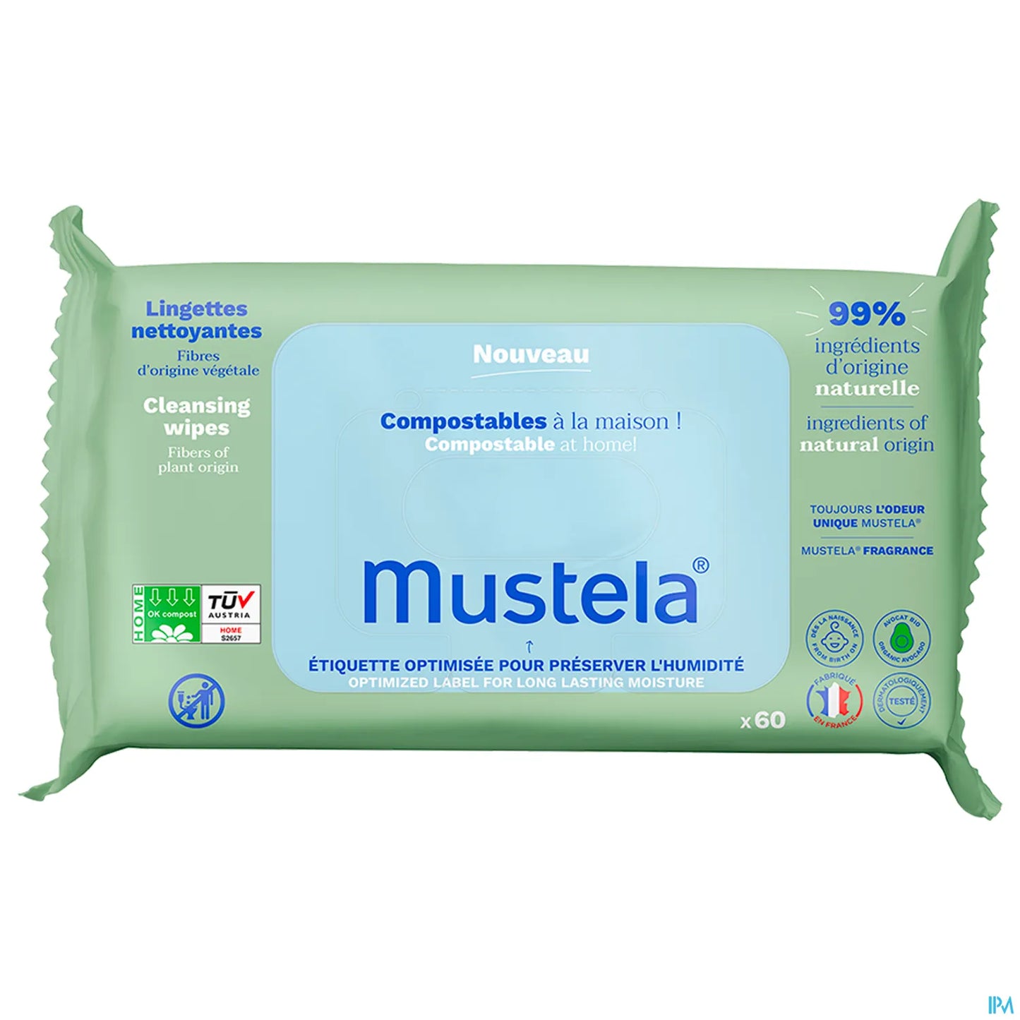 Salviette detergenti compostabili profumate 60 salviette