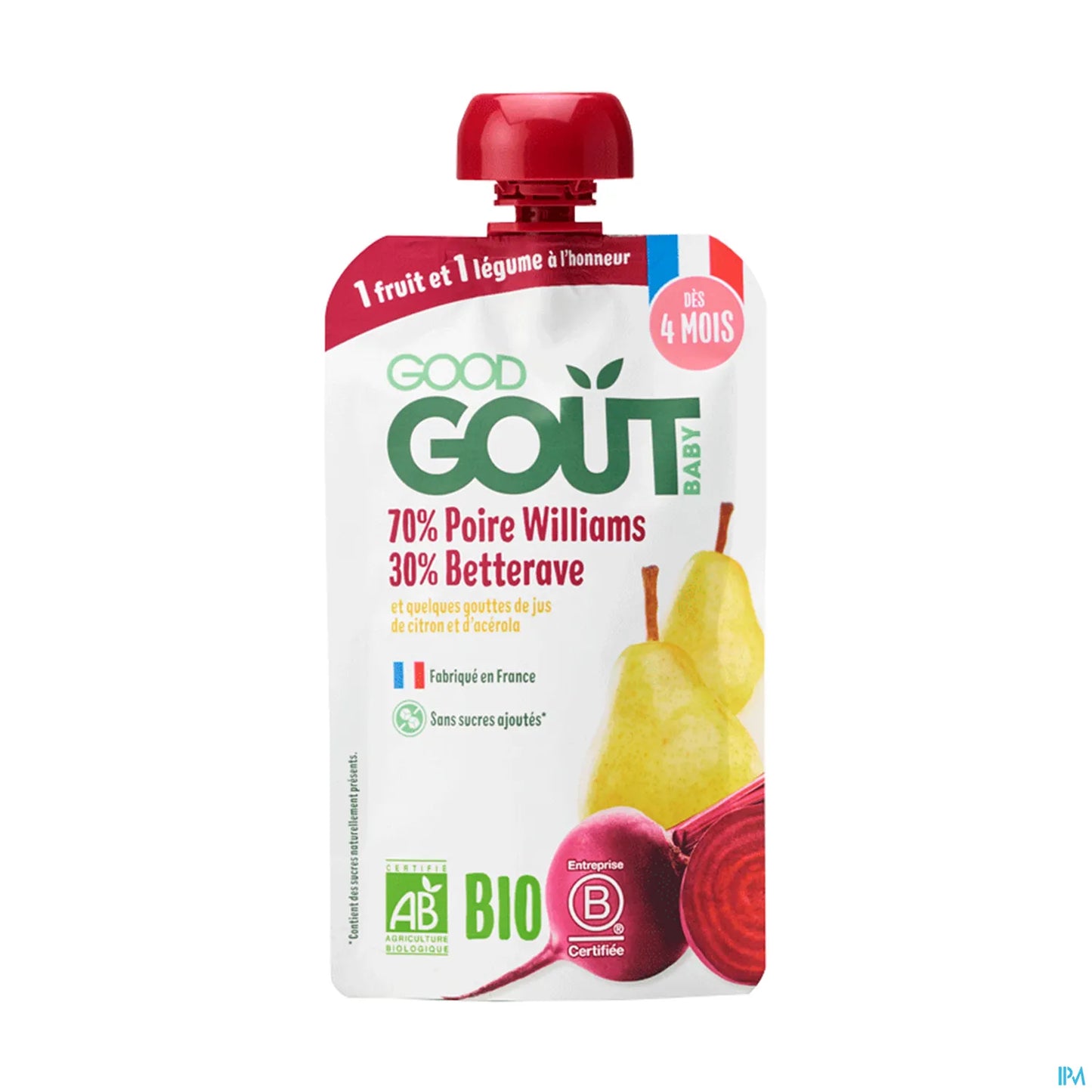 Gourde Poire et Betterave Bio 120g